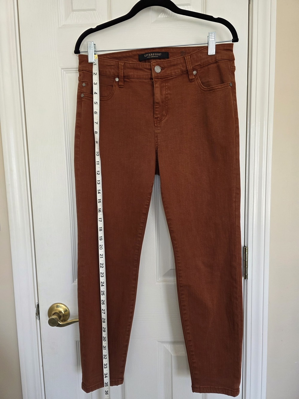 Liverpool High-Rise Skinny Jeans in Rust